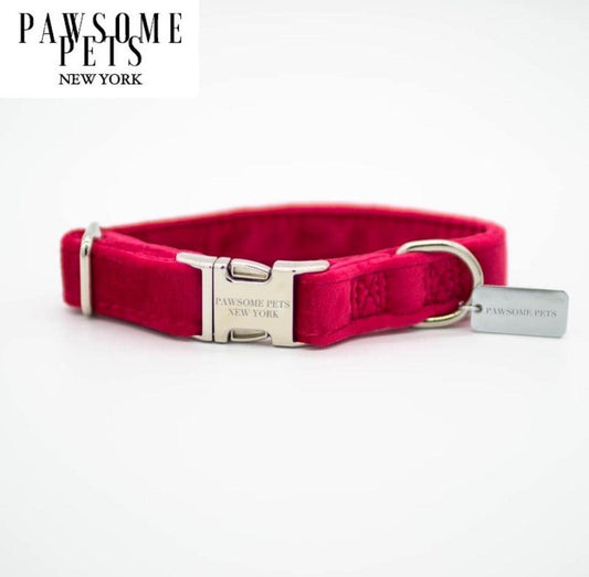 DOG & CAT COLLAR - RED VELVET