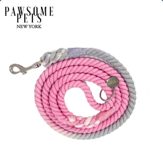 ROPE LEASH -  OMBRE GREY PINK