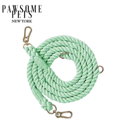 HANDS FREE DOG ROPE LEASH - MINT GREEN