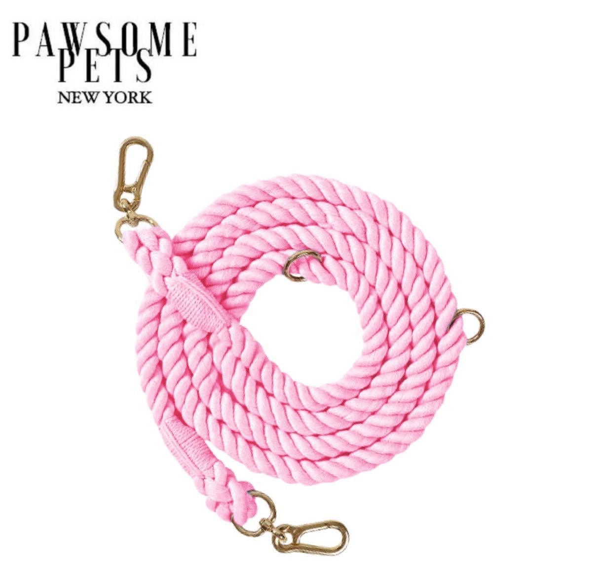 HANDS FREE DOG ROPE LEASH - PINK LOVE