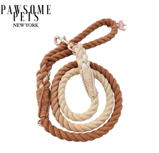 ROPE LEASH - OMBRE LIGHT BROWN-0