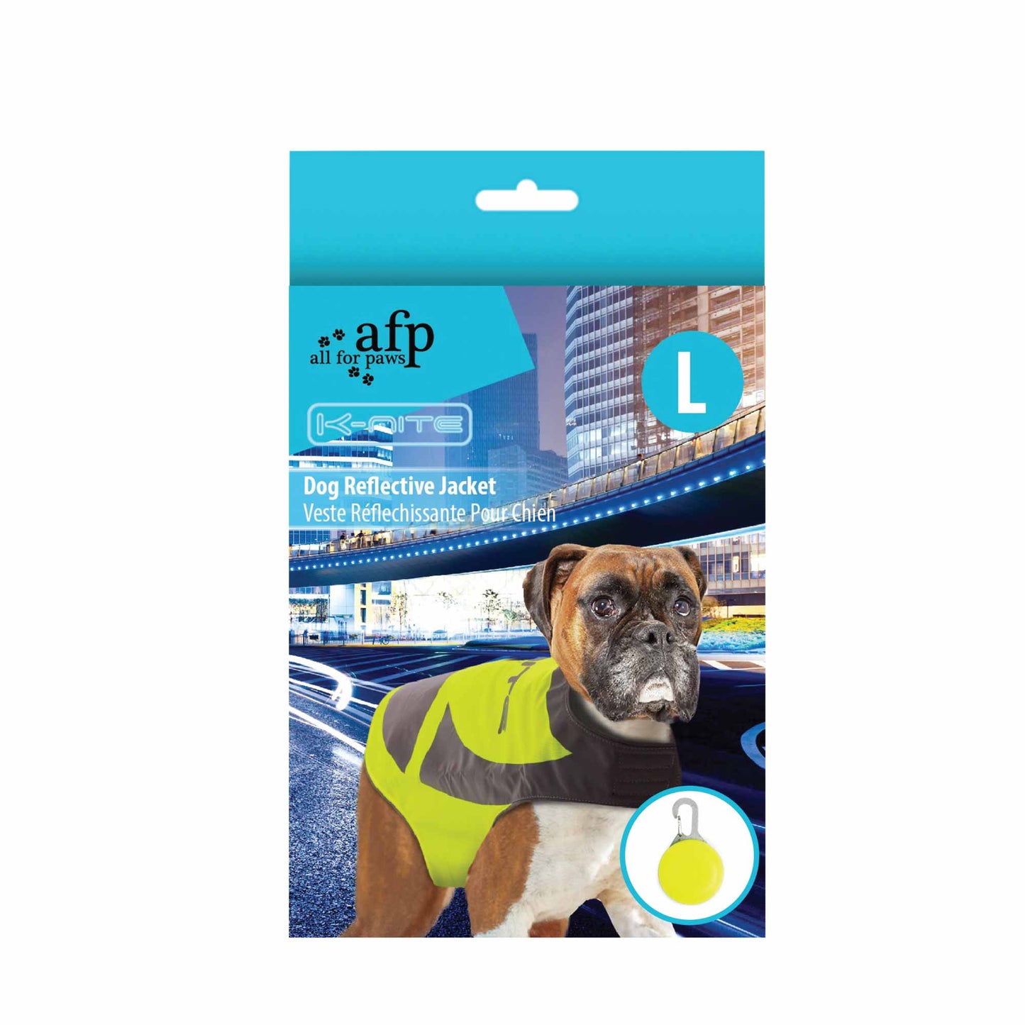 Dog Reflective Jacket Hi Vis Vest with Light Up Pendant Pet Safety Walking Coat