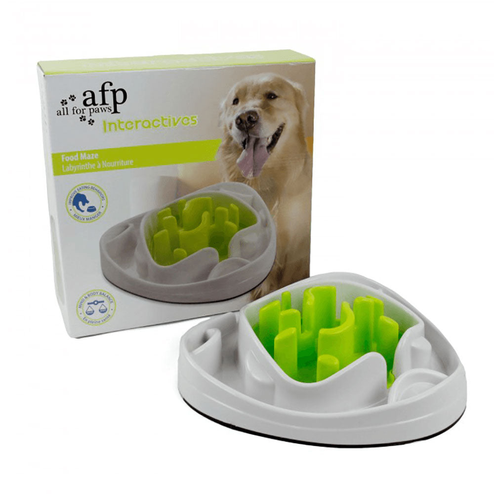 Dog Bowl Food Maze - Interactive Treat Feeder + Water Dish All For Paws Pet-0