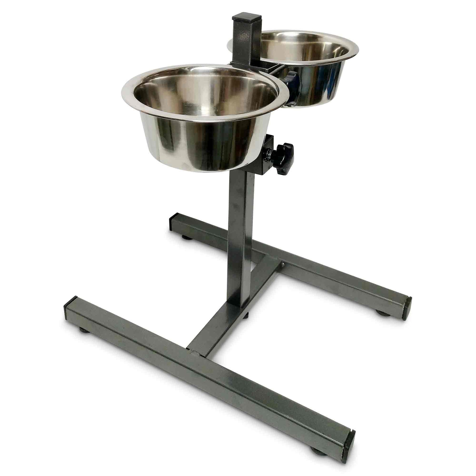 Double Raised Dog Bowl Stand 350ml Pet Cat Elevated Adjustable Food Water Feeder-2