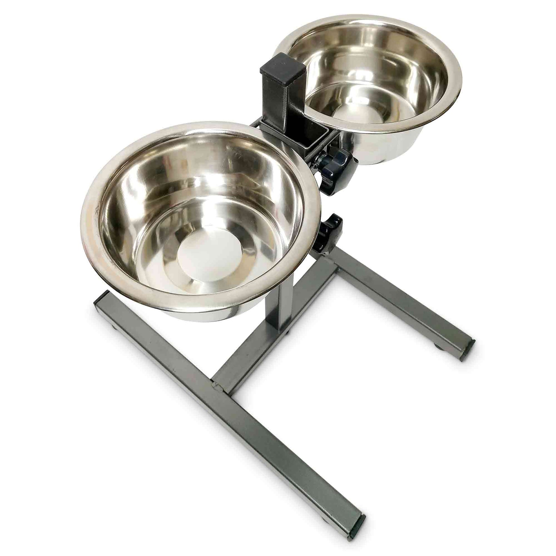 Double Raised Dog Bowl Stand 350ml Pet Cat Elevated Adjustable Food Water Feeder-3
