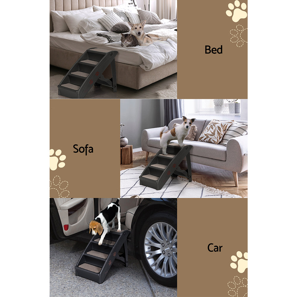 i.Pet Dog Ramp For Bed Sofa Car Pet Steps Stairs Ladder Indoor Foldable Portable-6