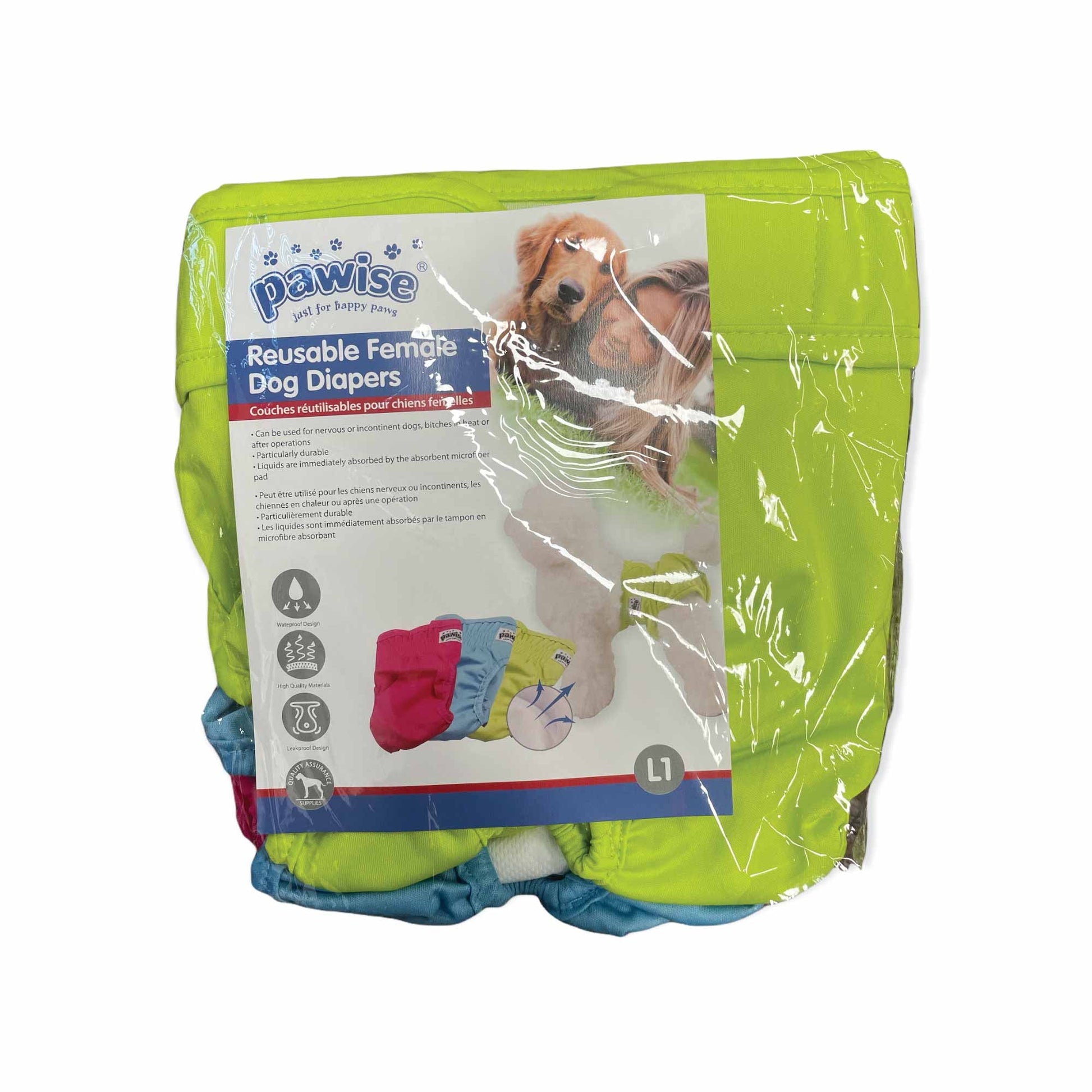 3 Pck Reusable Female Dog Diapers Puppy Nappy Eco Washable Period Incontinence Heat-12