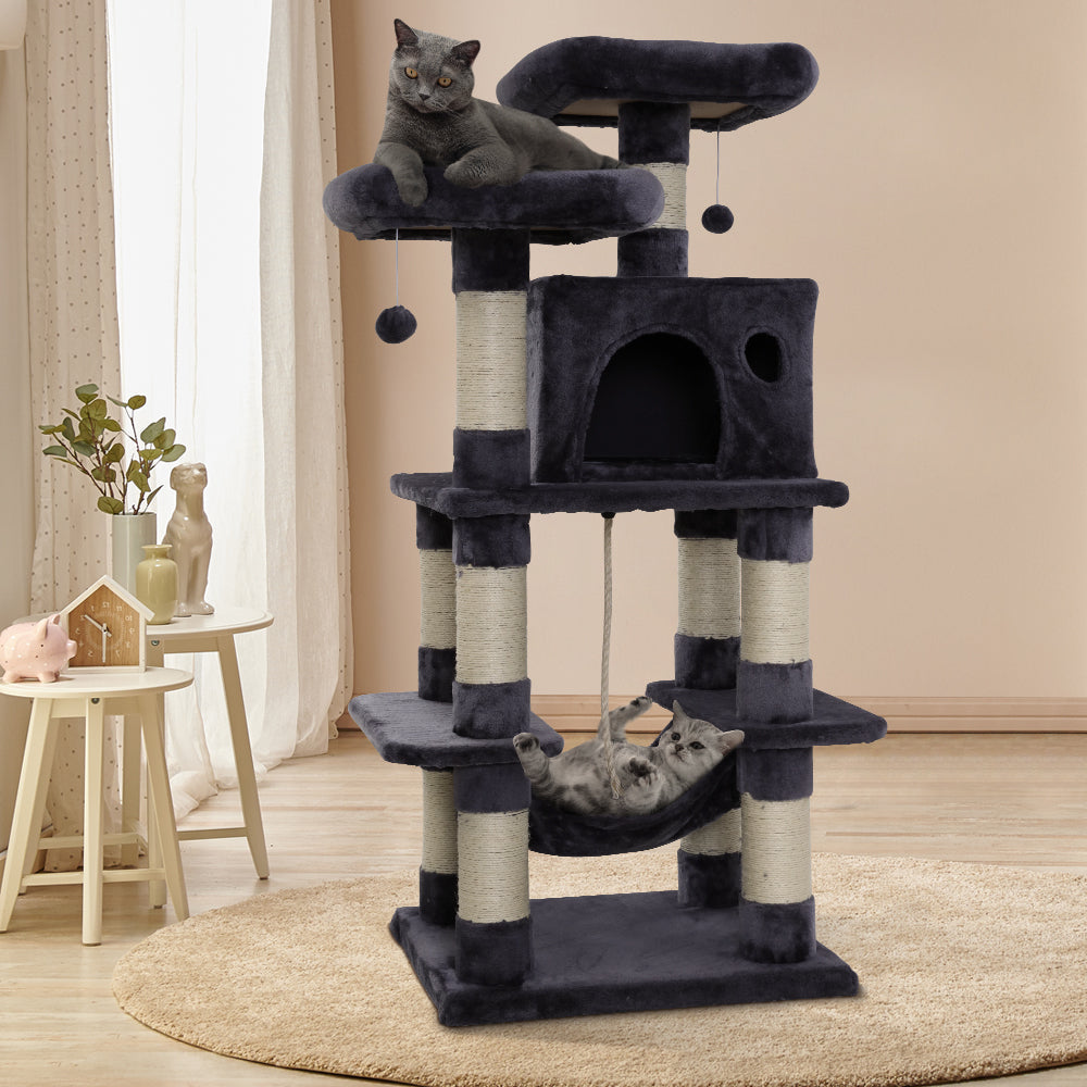 i.Pet Cat Tree Trees Scratching Post Scratcher Tower Condo House Furniture Wood-7