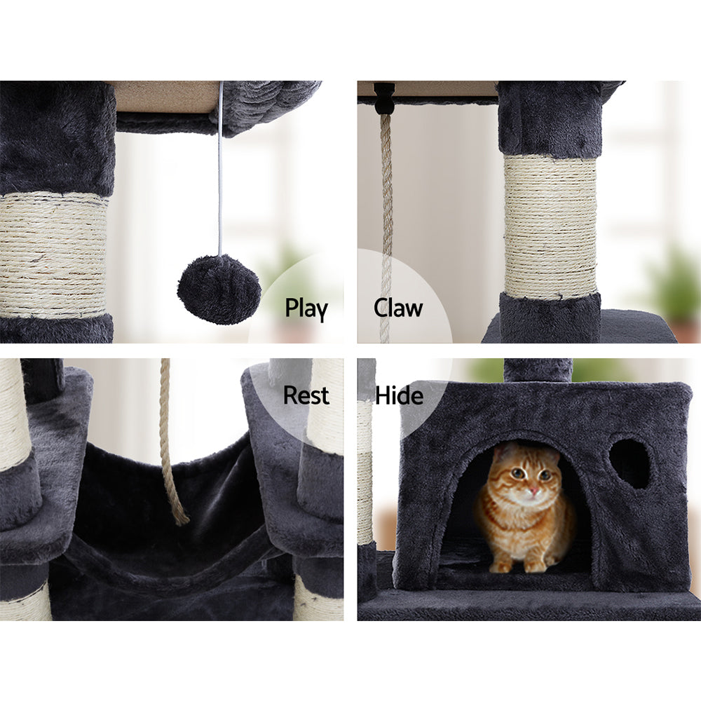 i.Pet Cat Tree Trees Scratching Post Scratcher Tower Condo House Furniture Wood-9