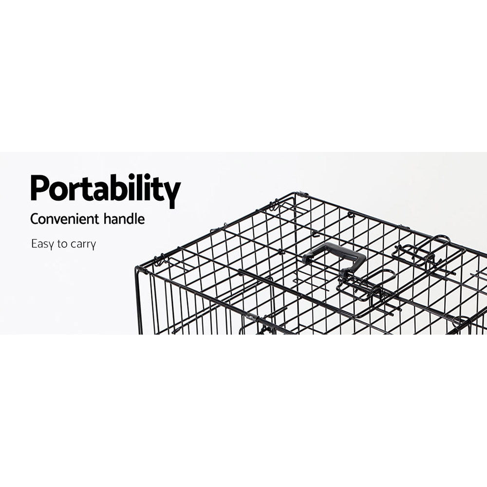 i.Pet Dog Cage 36inch Pet Cage - Black-3