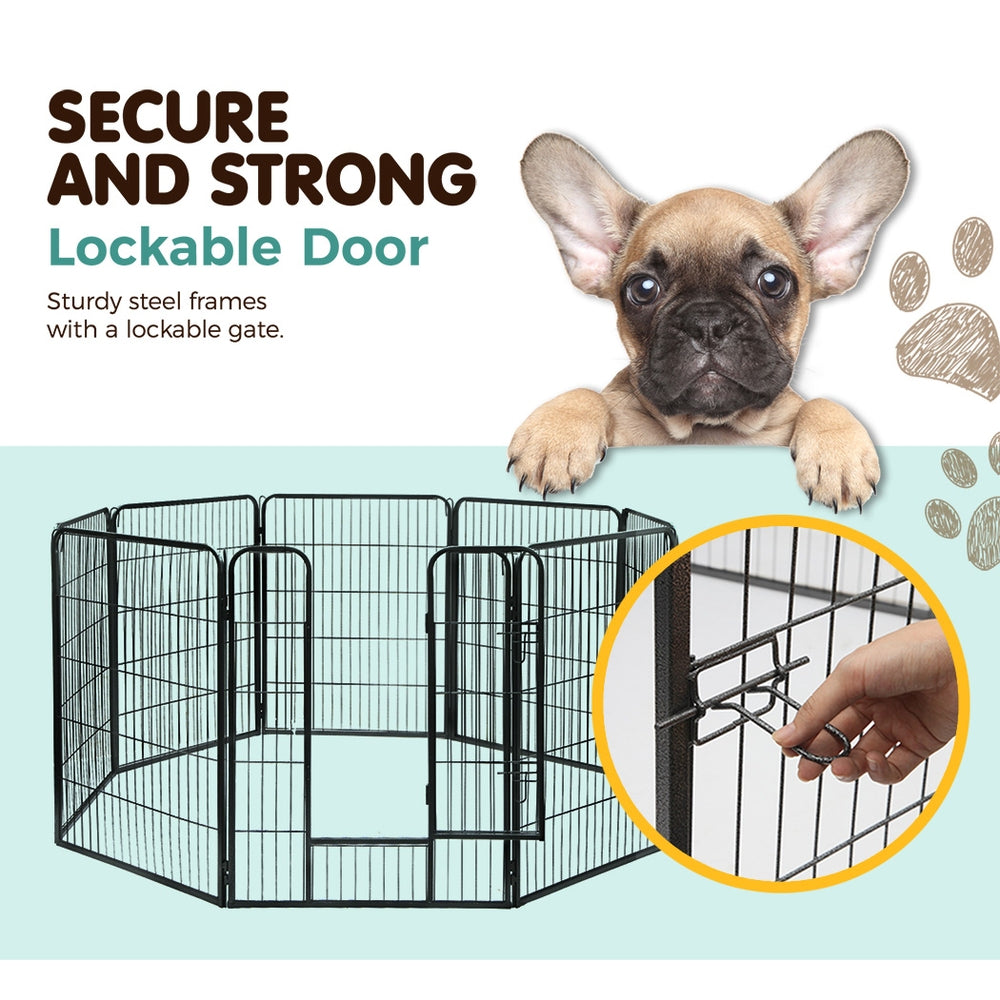 i.Pet Pet Playpen Dog Playpen 40" 8 Panel Puppy Enclosure Fence Cage-3