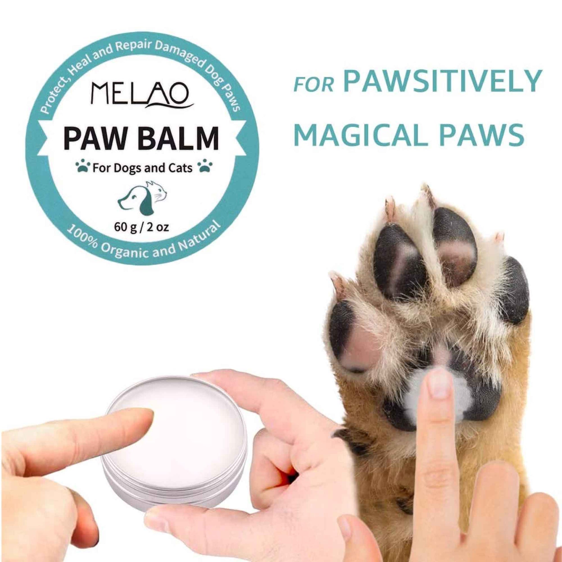 60g Pet Paw Balm - Dog or Cat Natural Organic Nose Soother Wax Ointment Cream-4