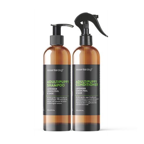 Adult Puppy shampoo conditioner organic natural - 2 x 500ml Shampoo and Conditioner