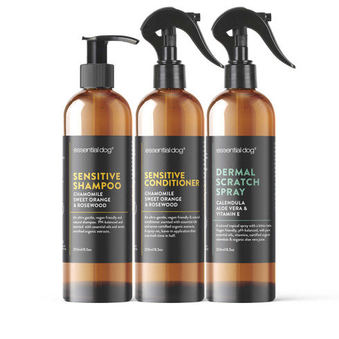 Sensitive Pack 1: Shampoo, Conditioner & Dermal Scratch Spray